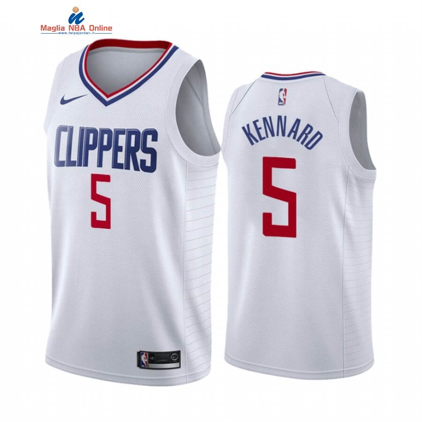 Maglia NBA Nike Los Angeles Clippers #5 Luke Kennard Bianco Association 2020-21 Acquista