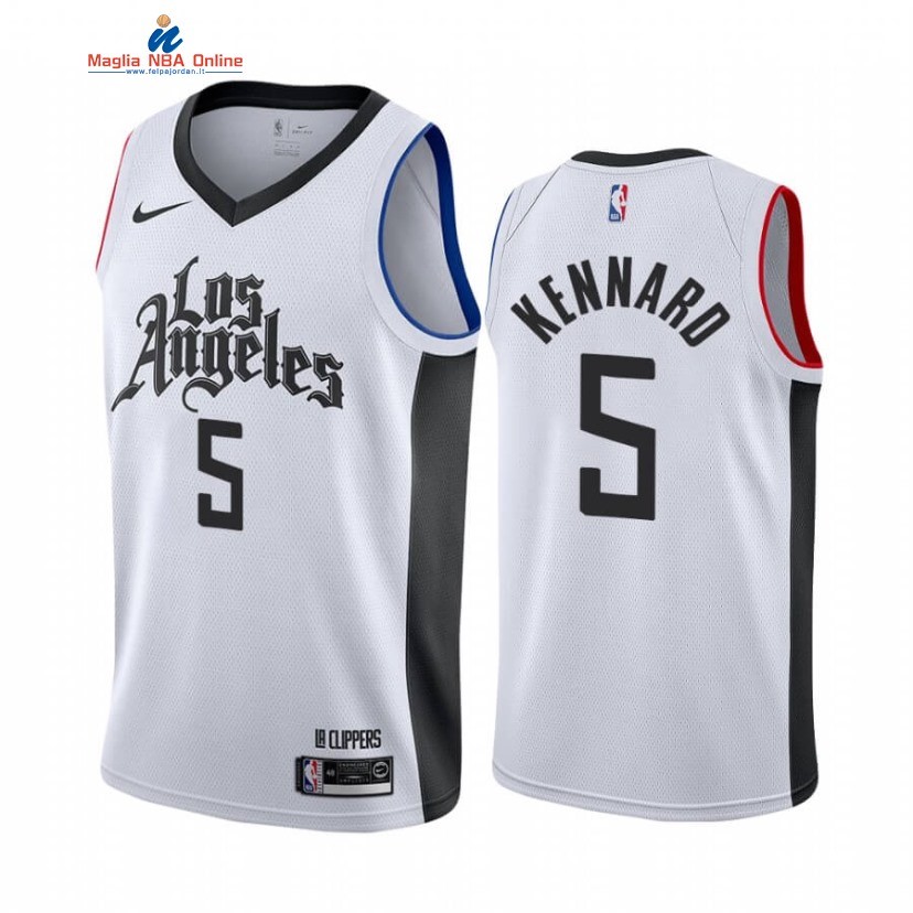 Maglia NBA Nike Los Angeles Clippers #5 Luke Kennard Bianco Città 2020 Acquista