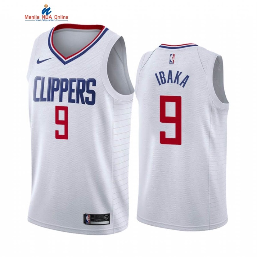 Maglia NBA Nike Los Angeles Clippers #9 Serge Ibaka Bianco Association 2020-21 Acquista