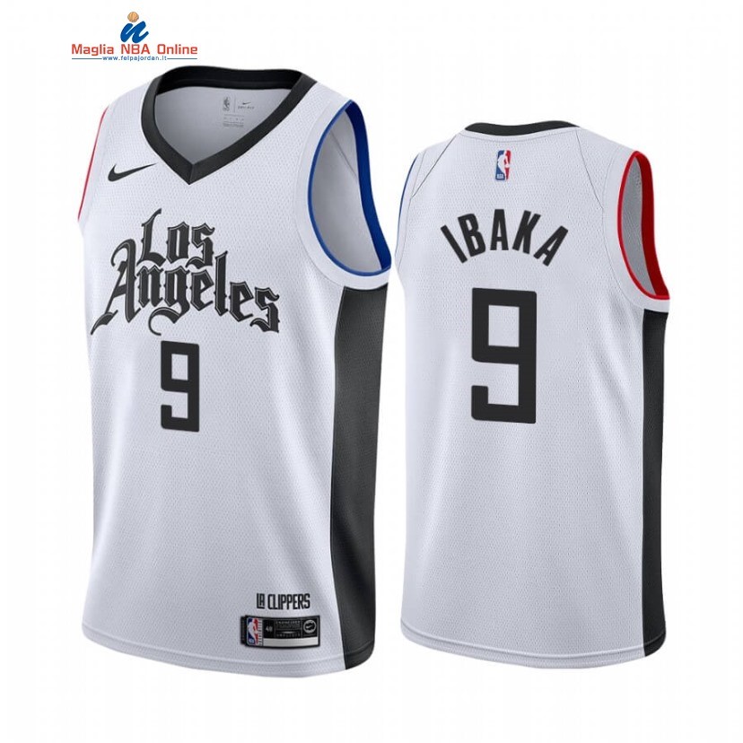 Maglia NBA Nike Los Angeles Clippers #9 Serge Ibaka Bianco Città 2020 Acquista