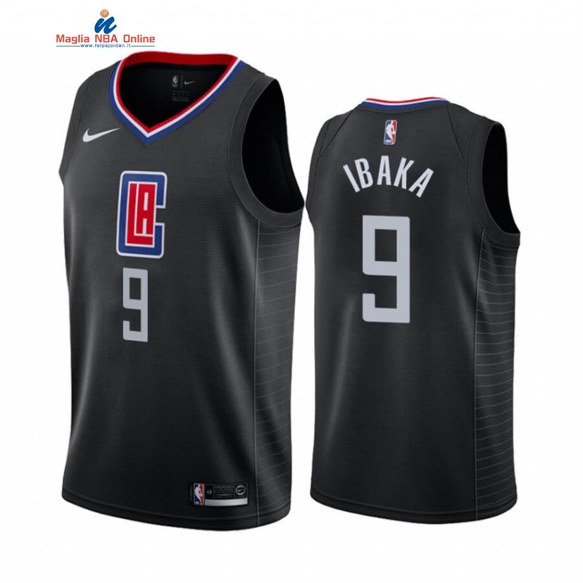 Maglia NBA Nike Los Angeles Clippers #9 Serge Ibaka Nero Statement 2020-21 Acquista