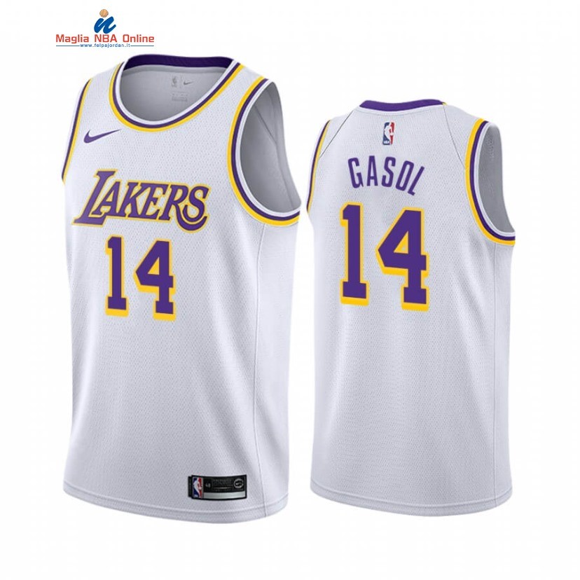 Maglia NBA Nike Los Angeles Lakers #14 Marc Gasol Bianco Association 2020-21 Acquista