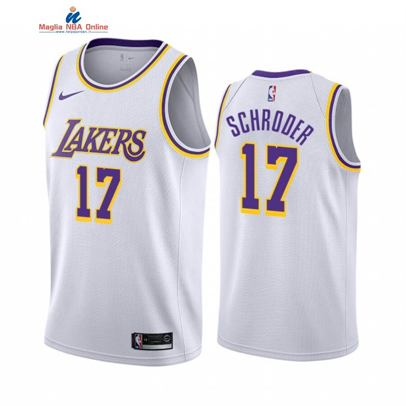 Maglia NBA Nike Los Angeles Lakers #17 Dennis Schroder Bianco Association 2020-21 Acquista