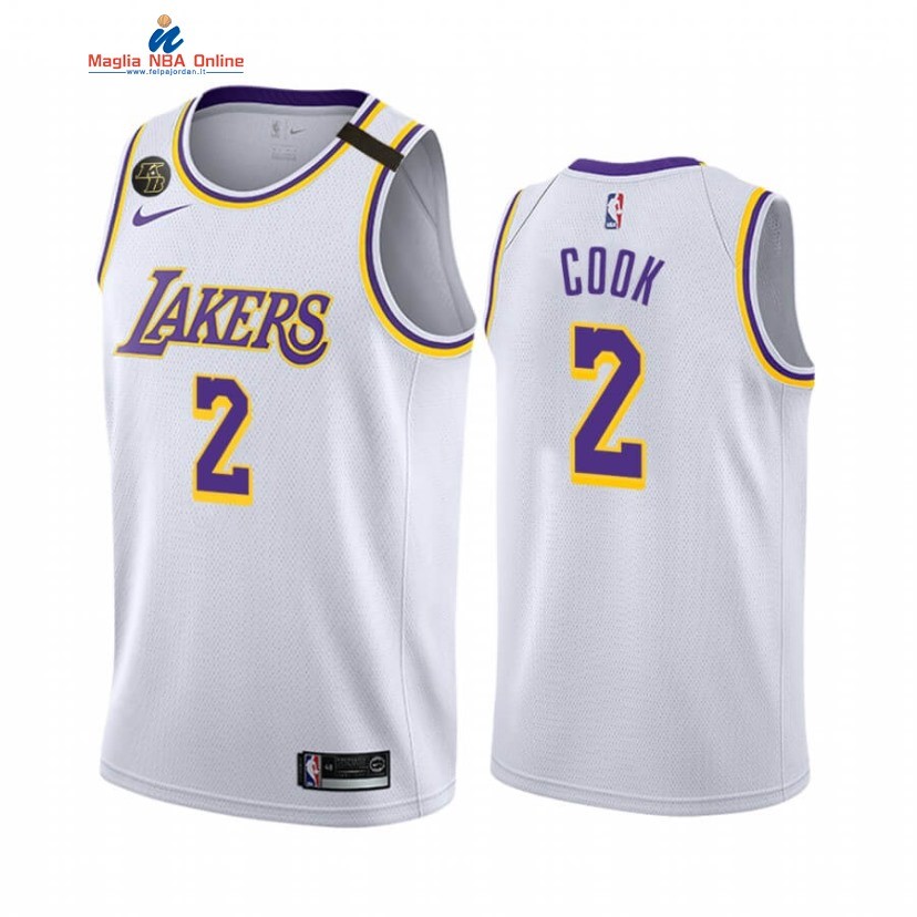 Maglia NBA Nike Los Angeles Lakers #2 Quinn Cook Honor Kobe Gigi Bianco Association 2020 Acquista