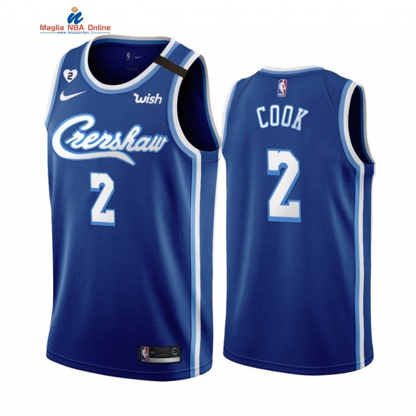 Maglia NBA Nike Los Angeles Lakers #2 Quinn Cook Honor Kobe Gigi Blu 2020-21 Acquista
