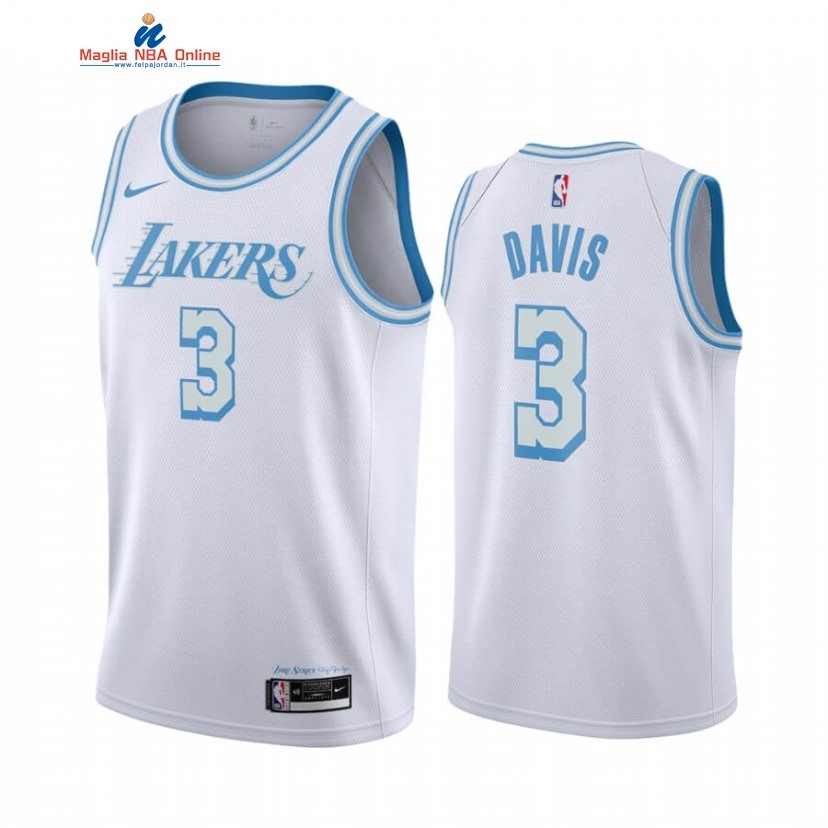 Maglia NBA Nike Los Angeles Lakers #3 Anthony Davis Nike Bianco Città 2020-21 Acquista