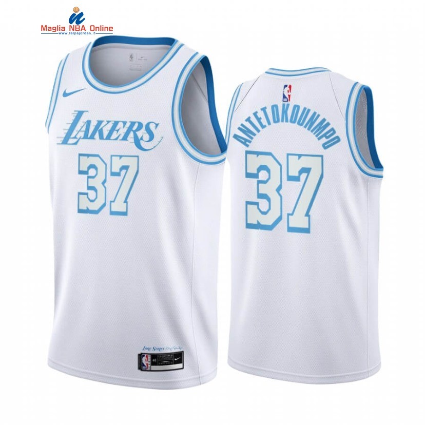 Maglia NBA Nike Los Angeles Lakers #37 Kostas Antetokounmpo Nike Bianco Città 2020-21 Acquista