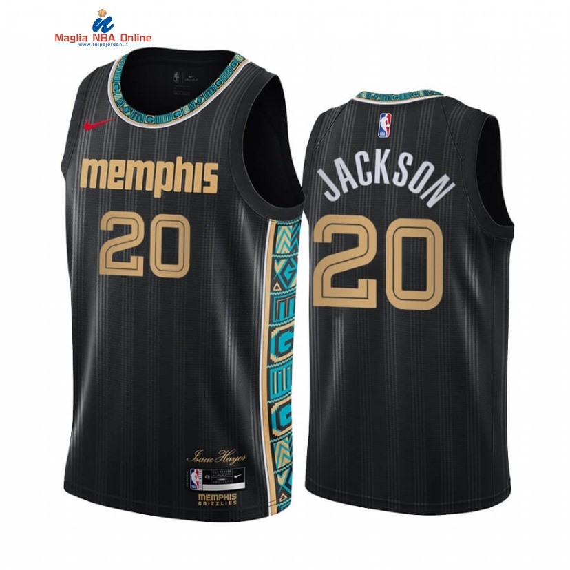 Maglia NBA Nike Memphis Grizzlies #20 Josh Jackson Nero Città 2020-21 Acquista