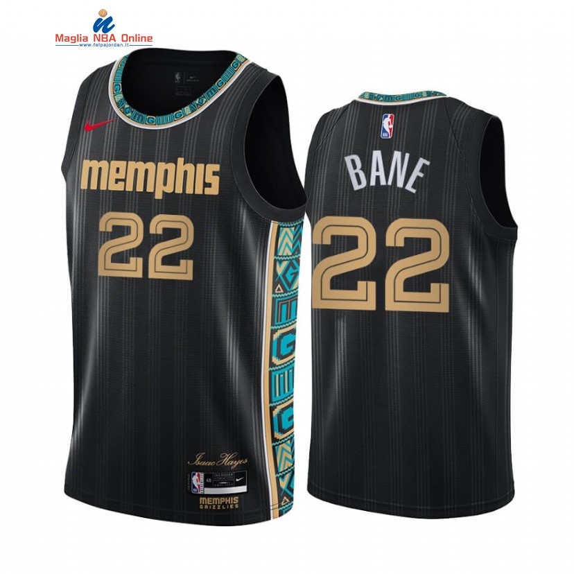 Maglia NBA Nike Memphis Grizzlies #22 Desmond Bane Nero Città 2020-21 Acquista