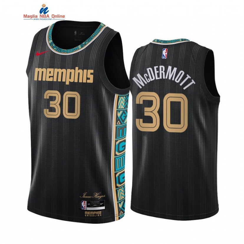 Maglia NBA Nike Memphis Grizzlies #30 Sean McDermott Nero Città 2020-21 Acquista