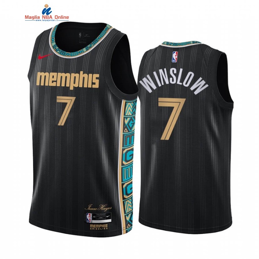 Maglia NBA Nike Memphis Grizzlies #7 Justise Winslow Nero Città 2020-21 Acquista