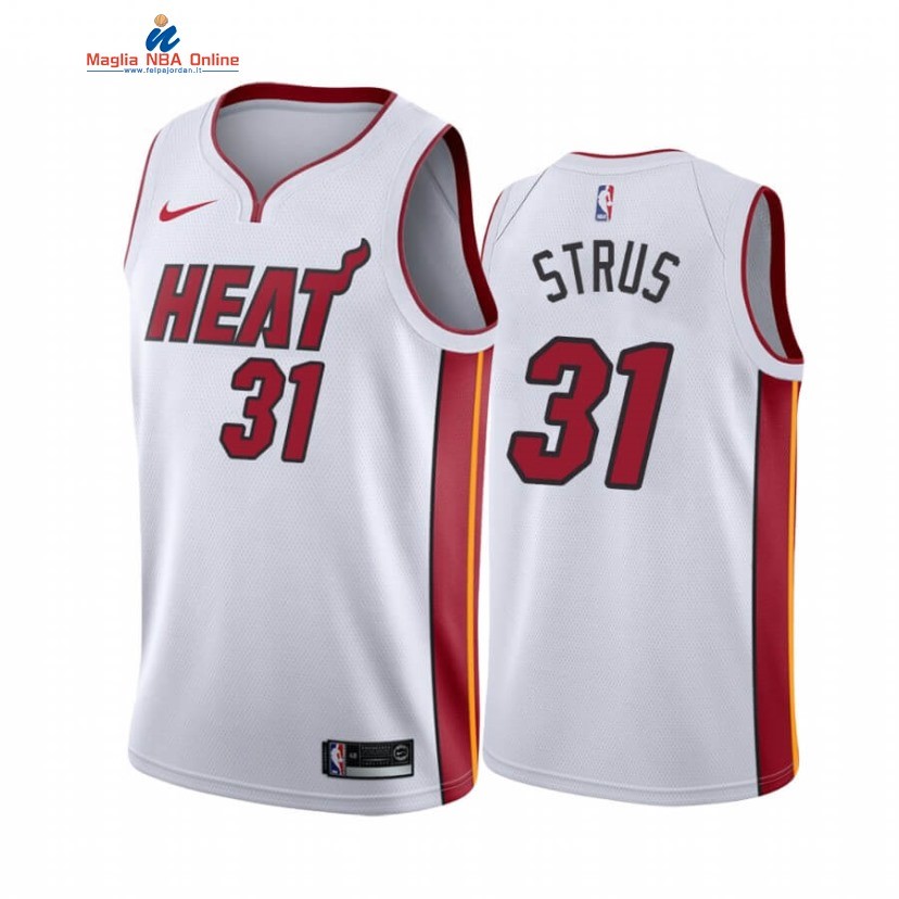 Maglia NBA Nike Miami Heat #31 Max Strus Bianco Association 2020-21 Acquista