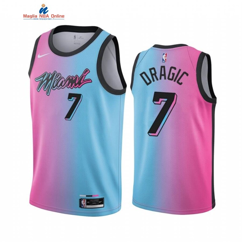 Maglia NBA Nike Miami Heat #7 Goran Dragic Blu Rosa Città 2020-21 Acquista