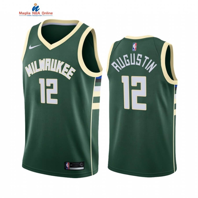 Maglia NBA Nike Milwaukee Bucks #12 D.J. Augustin Verde Icon 2020-21 Acquista