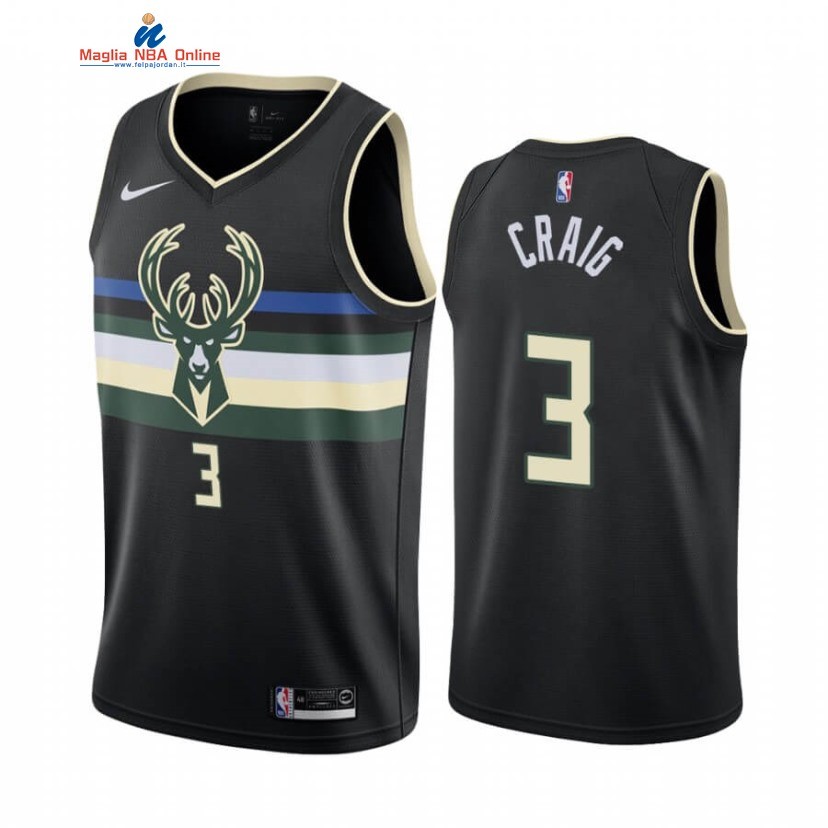 Maglia NBA Nike Milwaukee Bucks #3 Torrey Craig Nero Statement 2020-21 Acquista