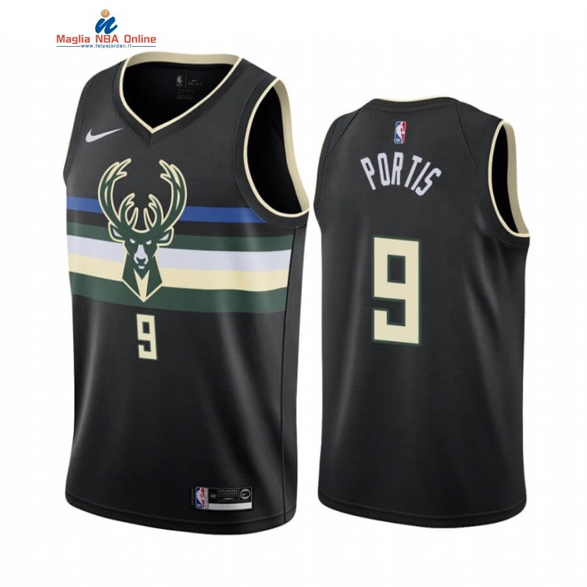 Maglia NBA Nike Milwaukee Bucks #9 Bobby Portis Nero Statement 2020-21 Acquista