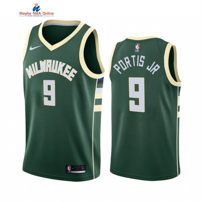 Maglia NBA Nike Milwaukee Bucks #9 Bobby Portis Verde Icon 2020-21 Acquista