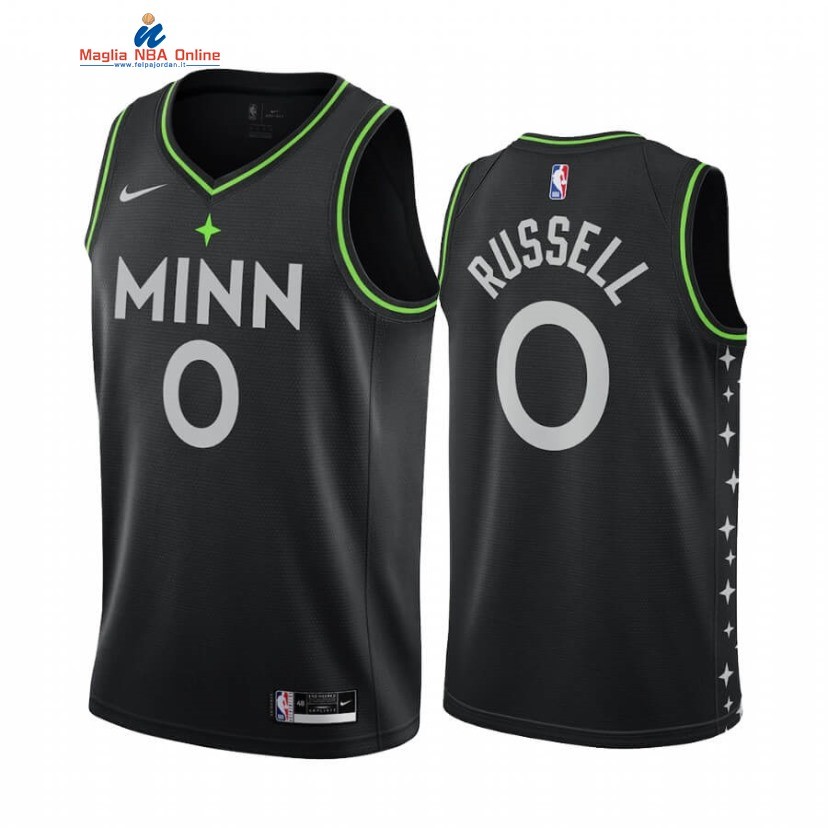 Maglia NBA Nike Minnesota Timberwolvs #0 Jeff Teague Nero Città 2021-22 Acquista