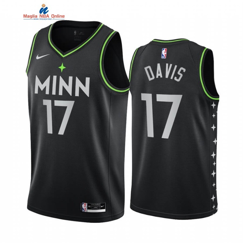 Maglia NBA Nike Minnesota Timberwolvs #17 Ed Davis Nero Città 2021-22 Acquista