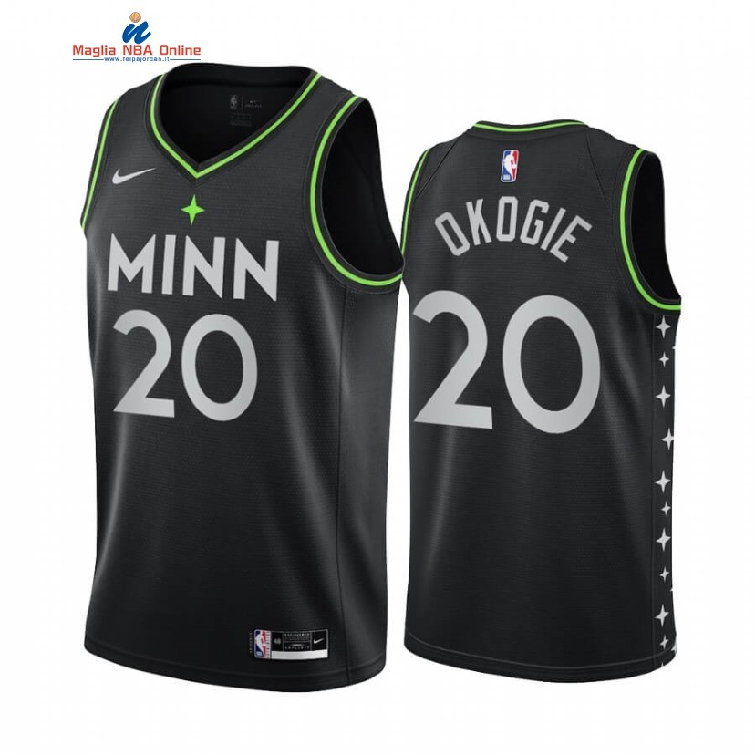 Maglia NBA Nike Minnesota Timberwolvs #20 Josh Okogie Nero Città 2021-22 Acquista