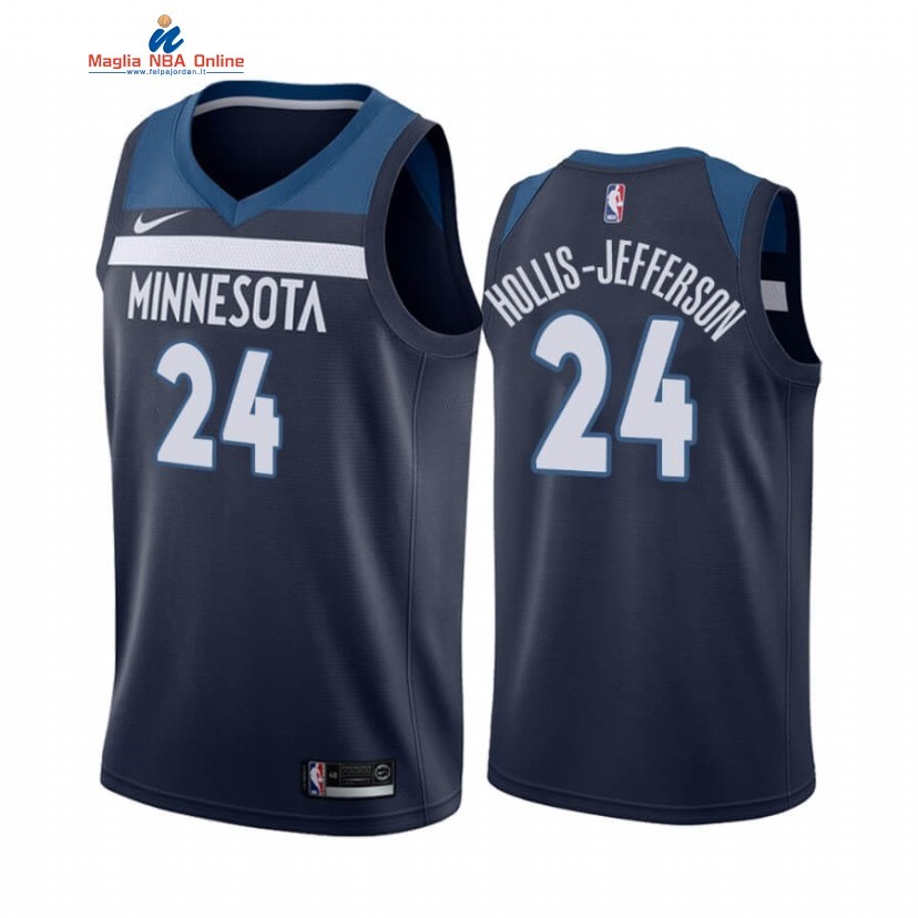 Maglia NBA Nike Minnesota Timberwolvs #24 Rondae Hollis Jefferson Marino Icon 2021-22 Acquista