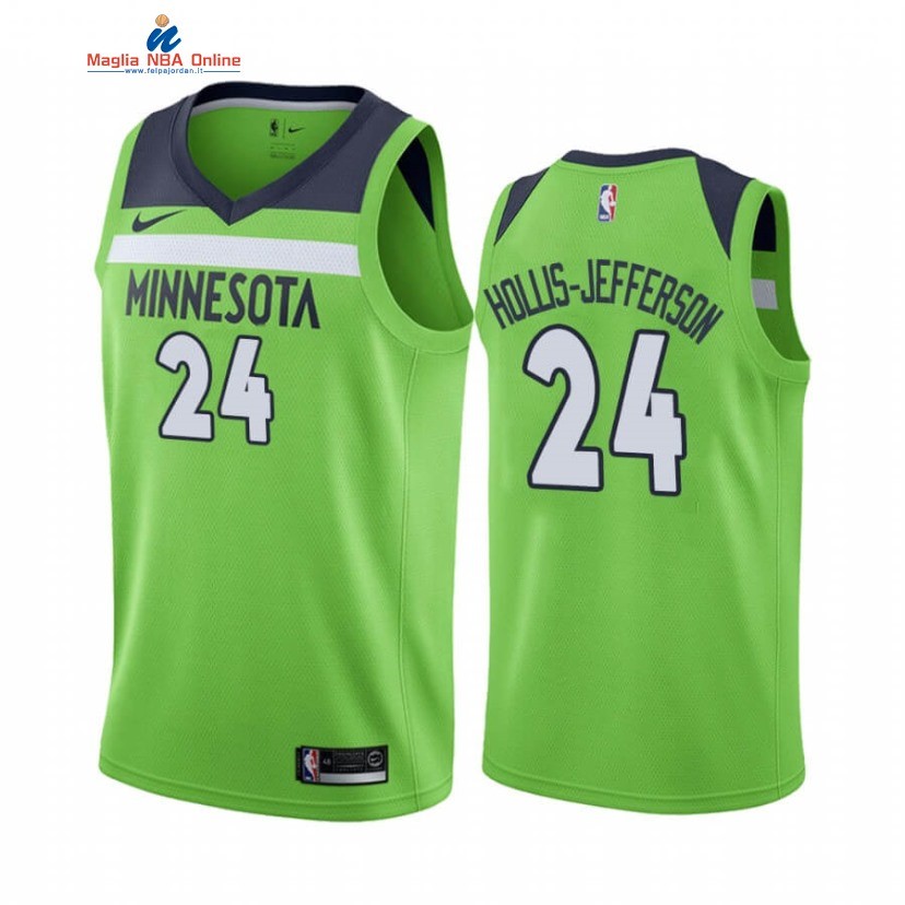Maglia NBA Nike Minnesota Timberwolvs #24 Rondae Hollis Jefferson Verde Statement 2021-22 Acquista