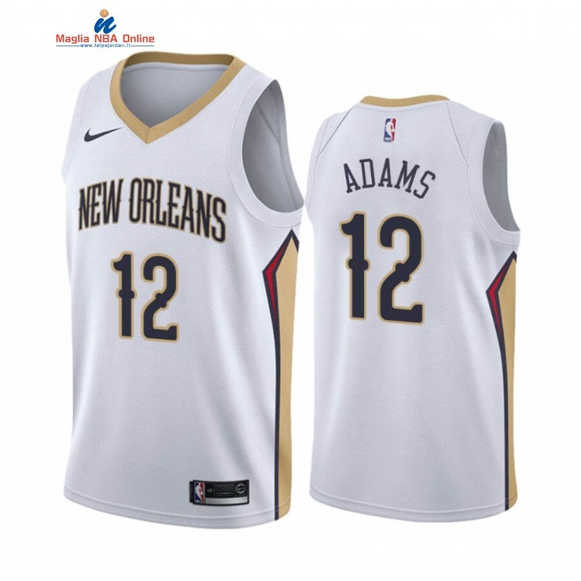 Maglia NBA Nike New Orleans Pelicans #12 Steven Adams Bianco Association 2020-21 Acquista