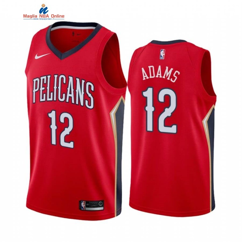 Maglia NBA Nike New Orleans Pelicans #12 Steven Adams Rosso Statement 2020-21 Acquista