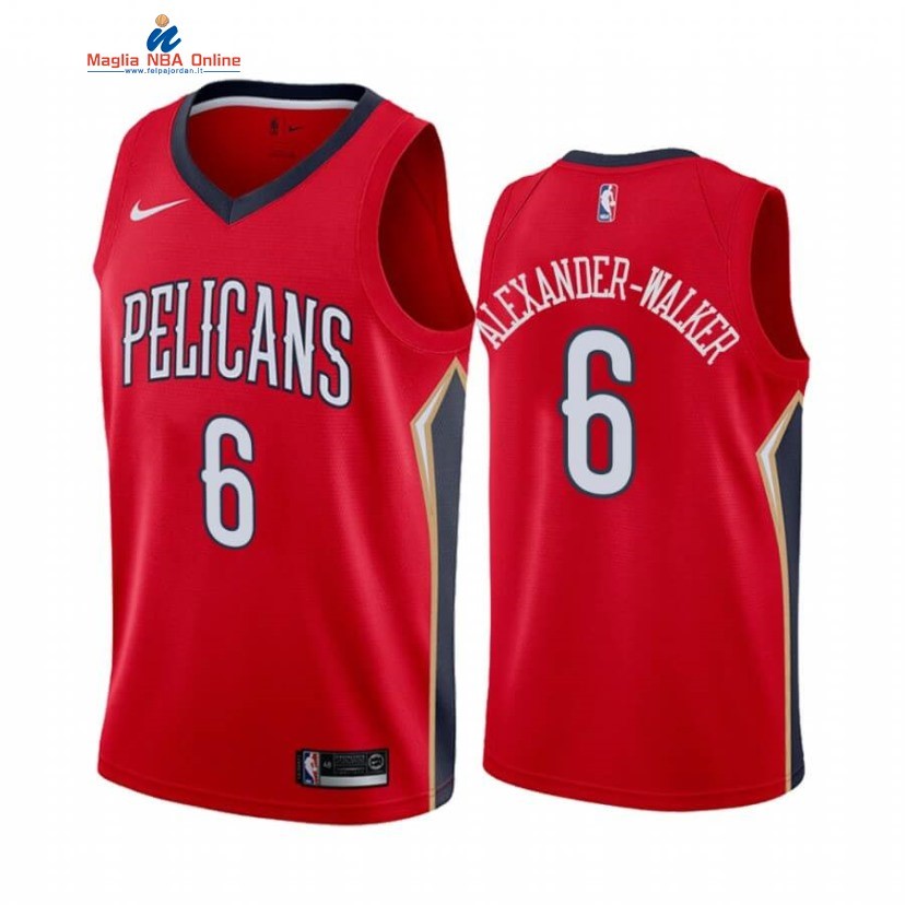 Maglia NBA Nike New Orleans Pelicans #6 Nickeil Alexander Walker Rosso Statement 2020-21 Acquista