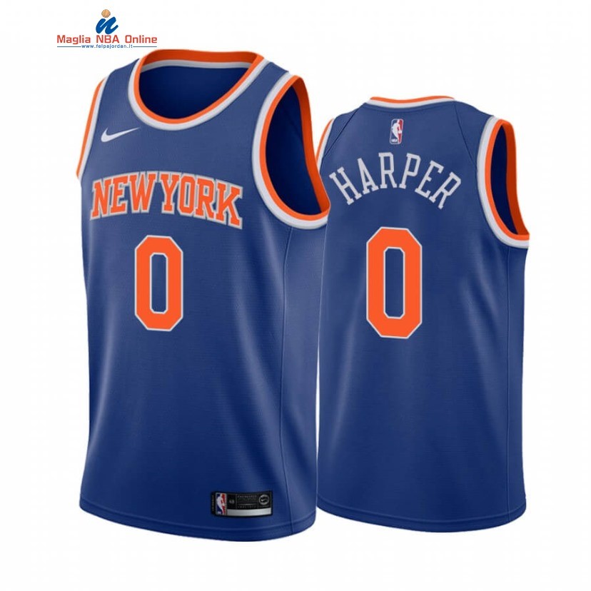 Maglia NBA Nike New York Knicks #0 Jared Harper Blu Icon 2020-21 Acquista