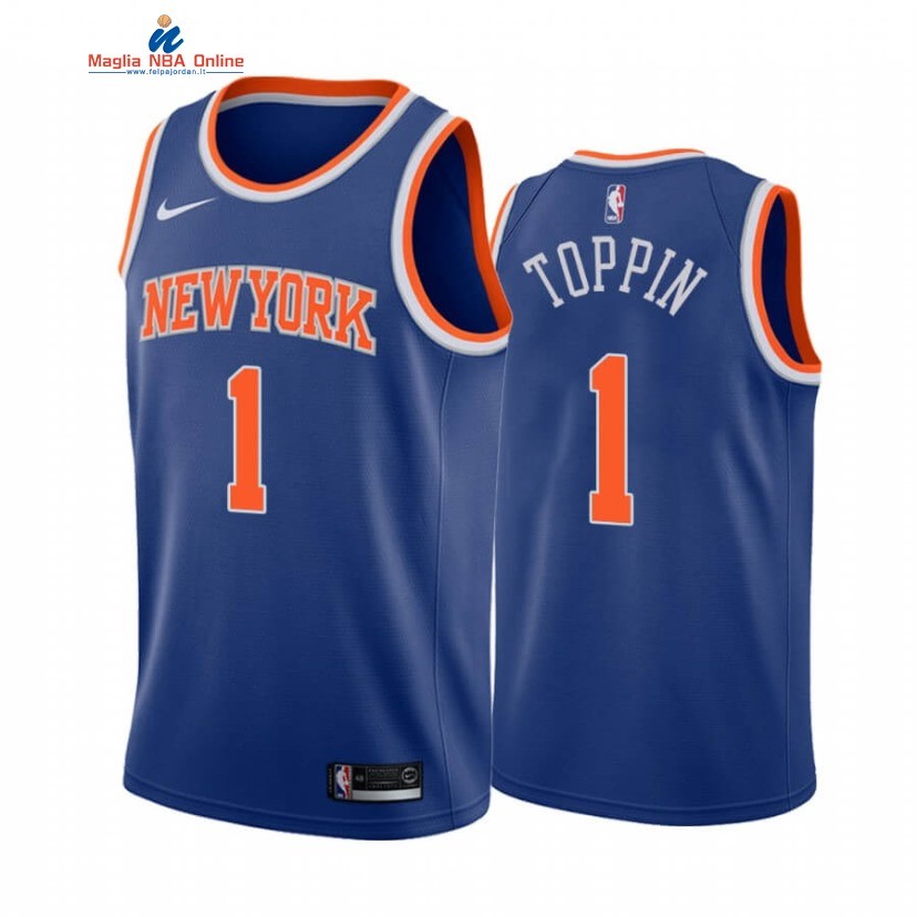 Maglia NBA Nike New York Knicks #1 Obi Toppin Blu Icon 2020-21 Acquista