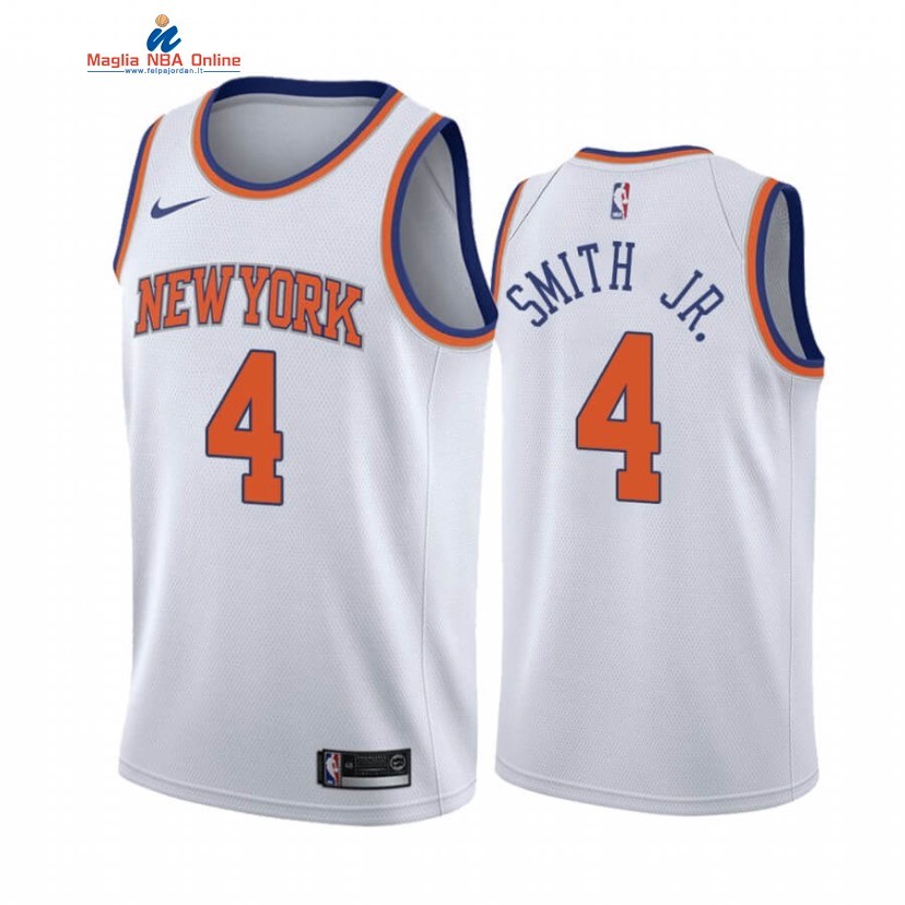Maglia NBA Nike New York Knicks #4 Dennis Smith Jr. Bianco Association 2020-21 Acquista
