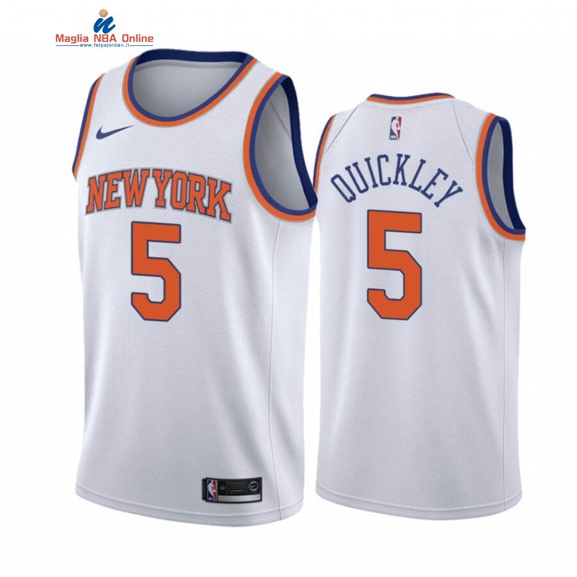 Maglia NBA Nike New York Knicks #5 Immanuel Quickley Bianco Association 2020-21 Acquista