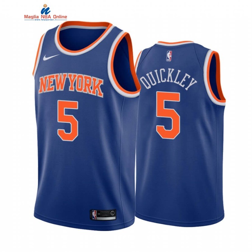 Maglia NBA Nike New York Knicks #5 Immanuel Quickley Blu Icon 2020-21 Acquista