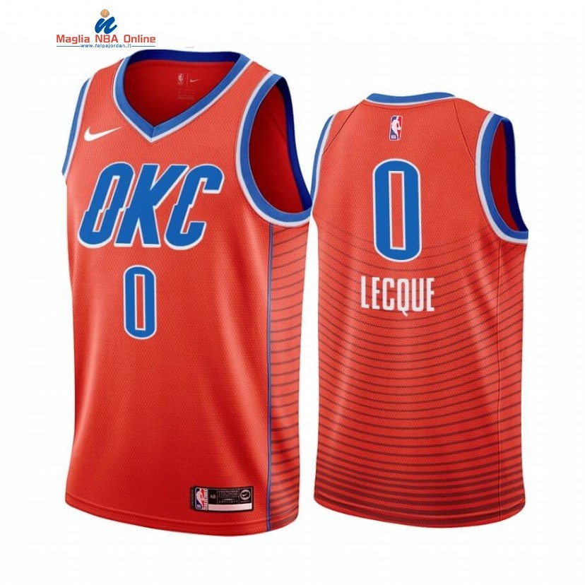 Maglia NBA Nike Oklahoma City Thunder #0 Jalen Lecque Arancia Statement 2020-21 Acquista