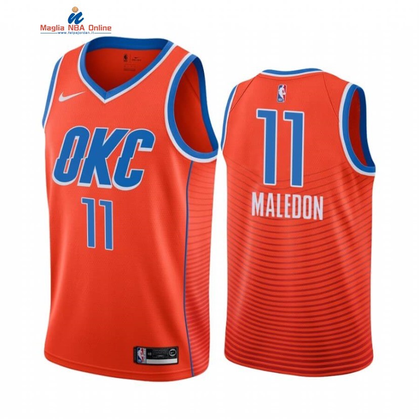 Maglia NBA Nike Oklahoma City Thunder #11 Theo Maledon Arancia Statement 2020-21 Acquista