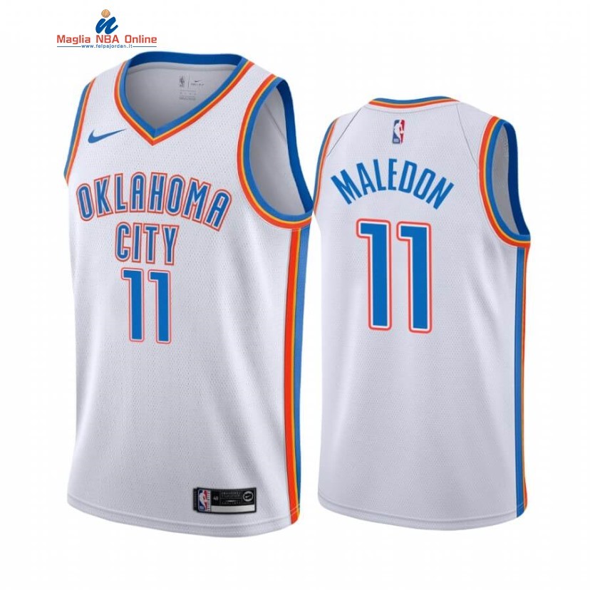 Maglia NBA Nike Oklahoma City Thunder #11 Theo Maledon Bianco Association 2020-21 Acquista