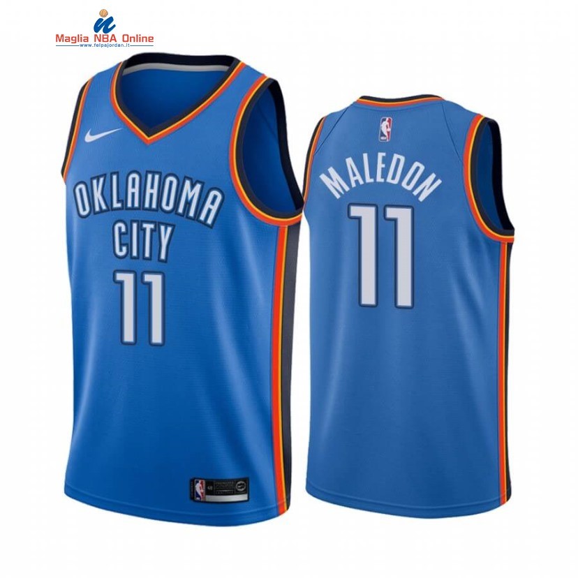 Maglia NBA Nike Oklahoma City Thunder #11 Theo Maledon Blu Icon 2020-21 Acquista