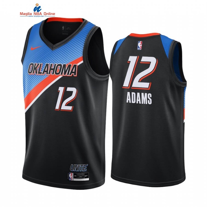 Maglia NBA Nike Oklahoma City Thunder #12 Steven Adams Nike Nero Città 2020-21 Acquista