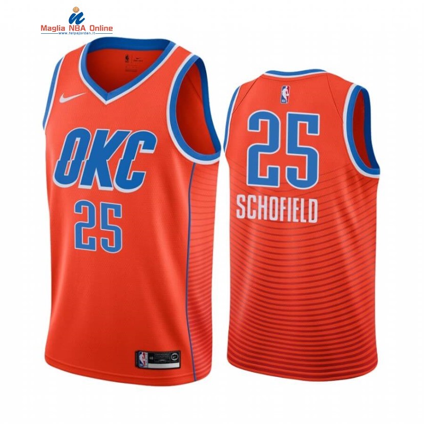 Maglia NBA Nike Oklahoma City Thunder #25 Admiral Schofield Arancia Statement 2020-21 Acquista
