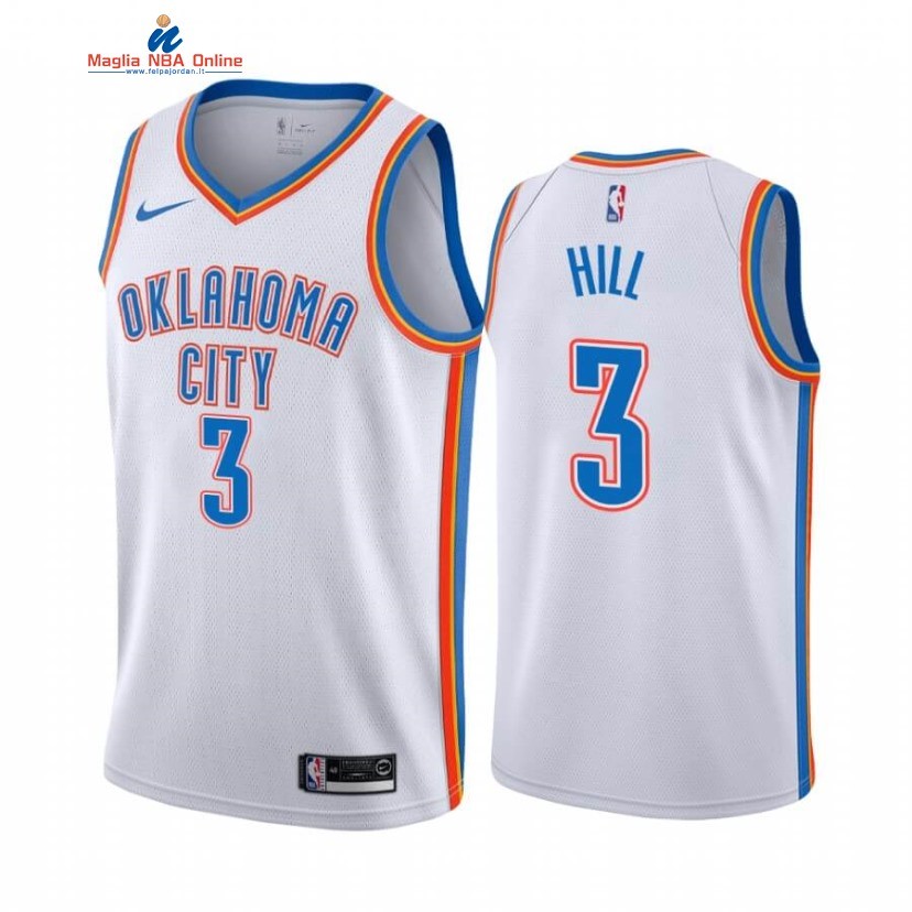 Maglia NBA Nike Oklahoma City Thunder #3 George Hill Bianco Association 2020-21 Acquista