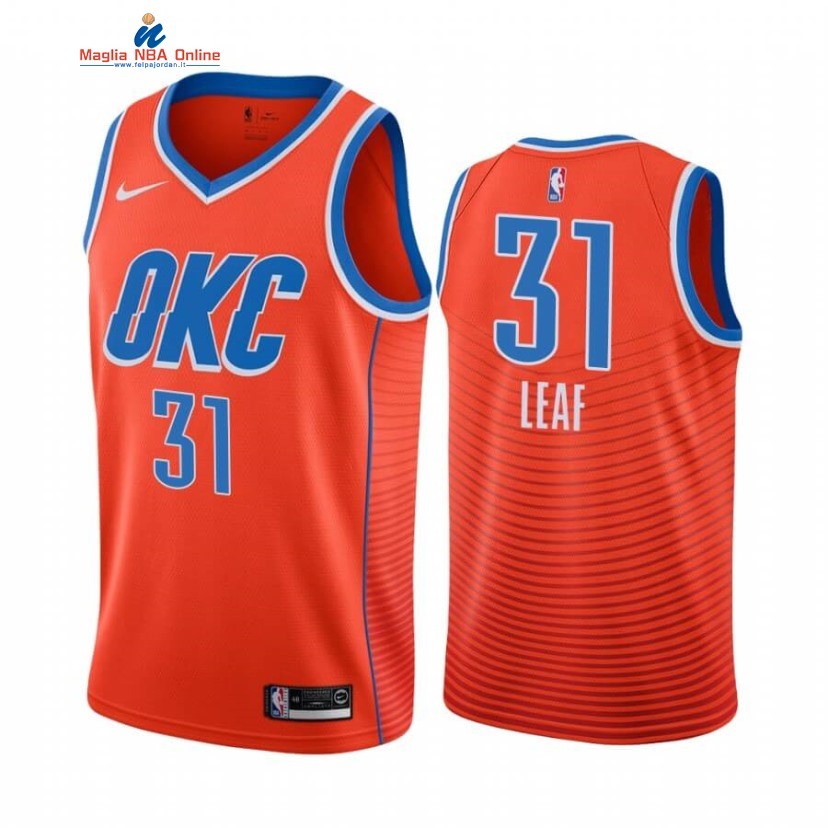 Maglia NBA Nike Oklahoma City Thunder #31 TJ Leaf Arancia Statement 2020-21 Acquista