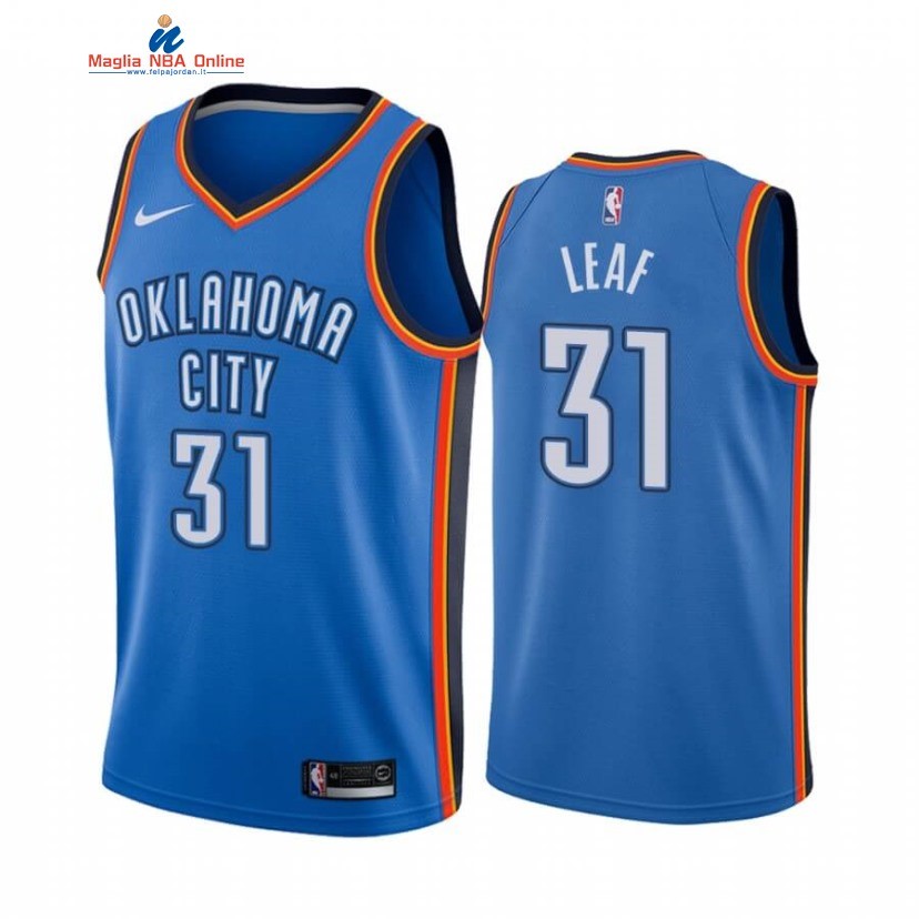 Maglia NBA Nike Oklahoma City Thunder #31 TJ Leaf Blu Icon 2020-21 Acquista