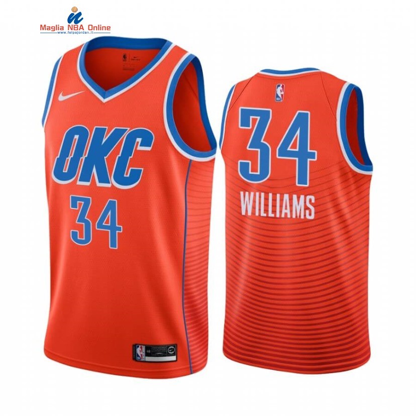 Maglia NBA Nike Oklahoma City Thunder #34 Kenrich Williams Arancia Statement 2020-21 Acquista