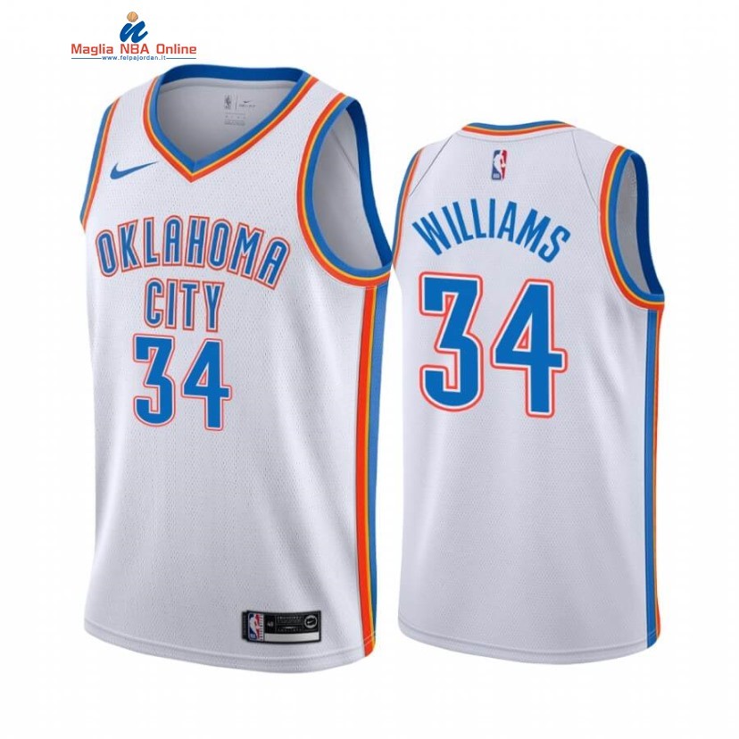 Maglia NBA Nike Oklahoma City Thunder #34 Kenrich Williams Bianco Association 2020-21 Acquista