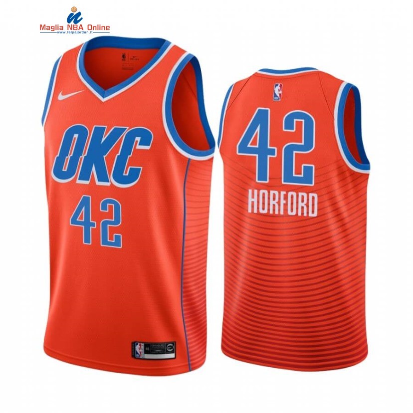 Maglia NBA Nike Oklahoma City Thunder #42 Al Horford Arancia Statement 2020-21 Acquista
