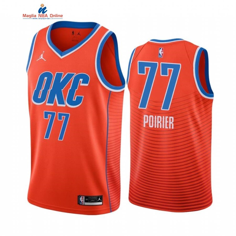 Maglia NBA Nike Oklahoma City Thunder #77 Vincent Poirier Arancia Statement 2020-21 Acquista