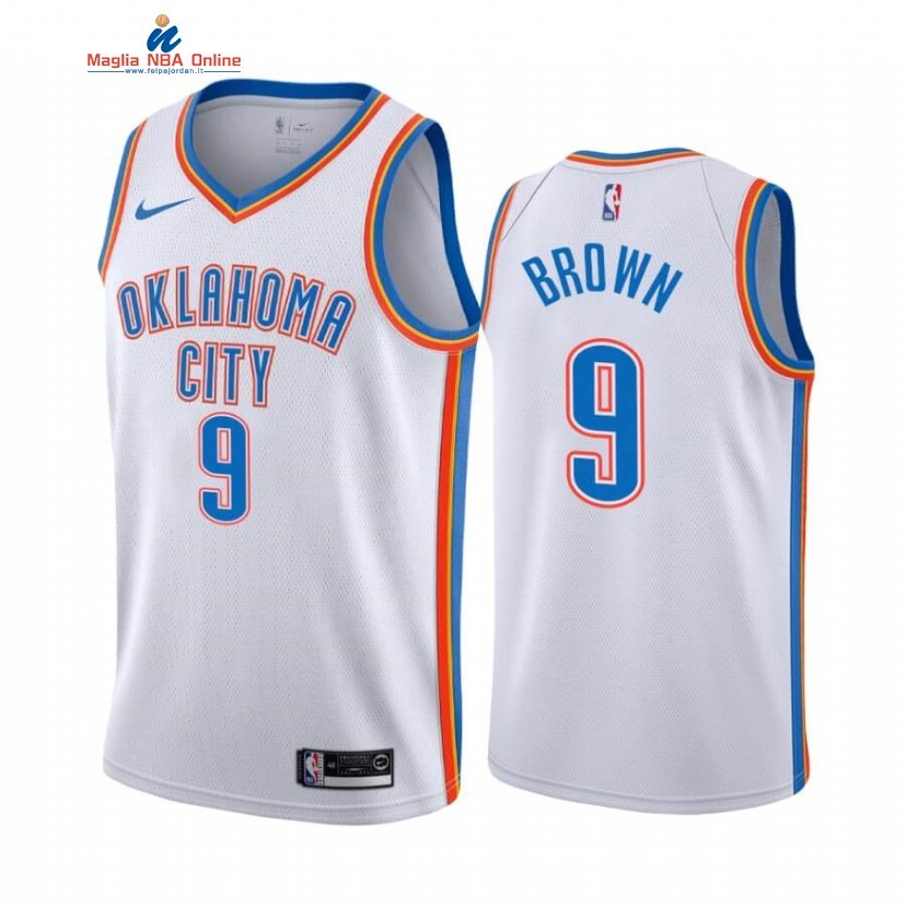 Maglia NBA Nike Oklahoma City Thunder #9 Moses Brown Bianco Association 2020-21 Acquista