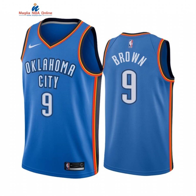 Maglia NBA Nike Oklahoma City Thunder #9 Moses Brown Blu Icon 2020-21 Acquista