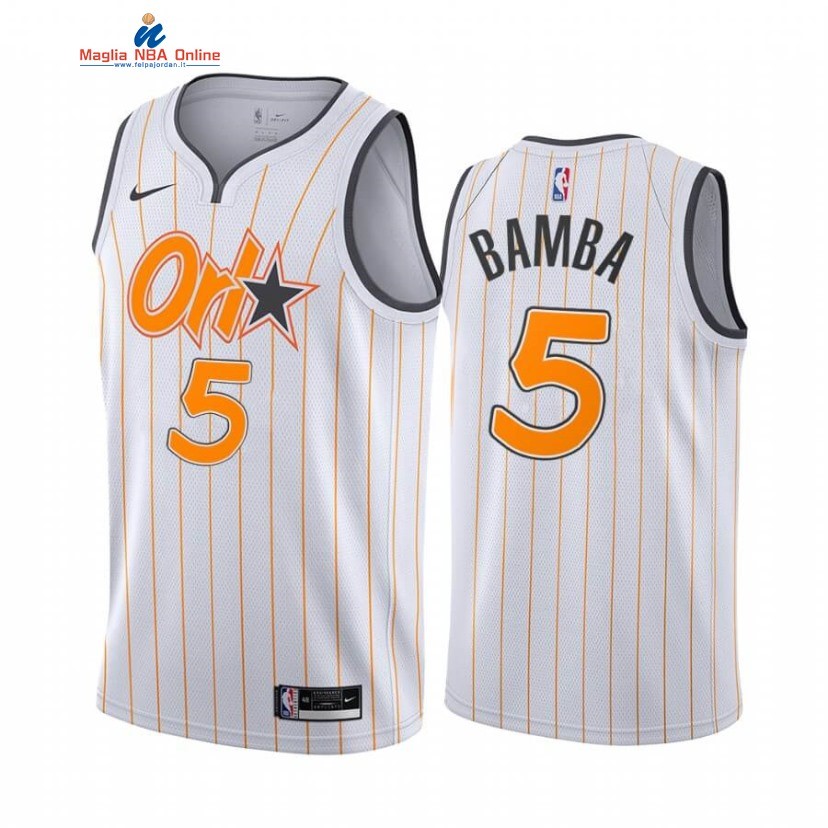 Maglia NBA Nike Orlando Magic #5 Mohamed Bamba Bianco Città 2020-21 Acquista